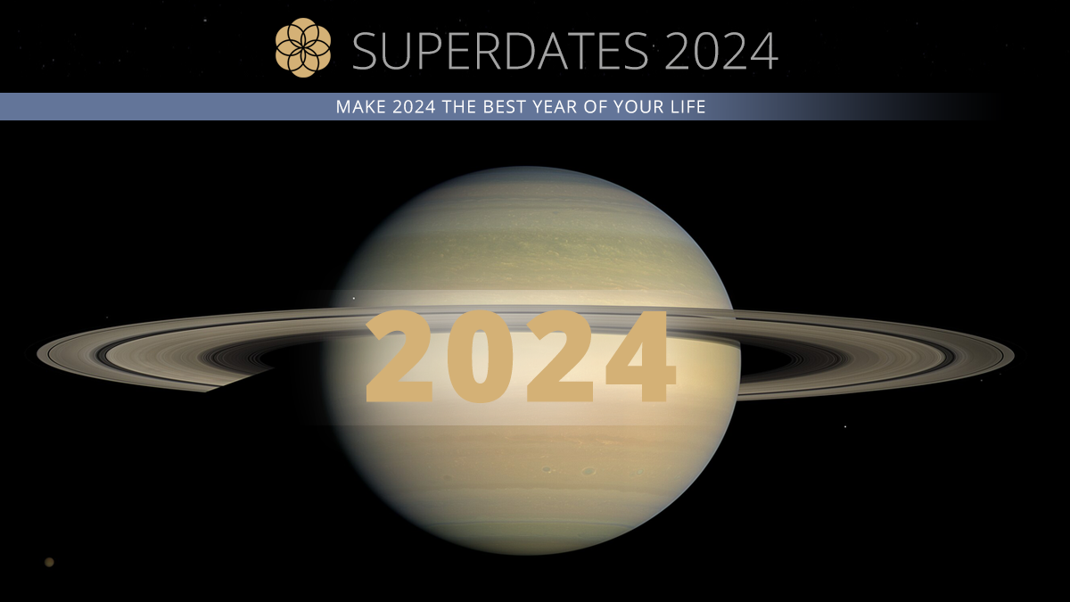 Superdates calendar showing important dates and numerological energies for business and personal life.